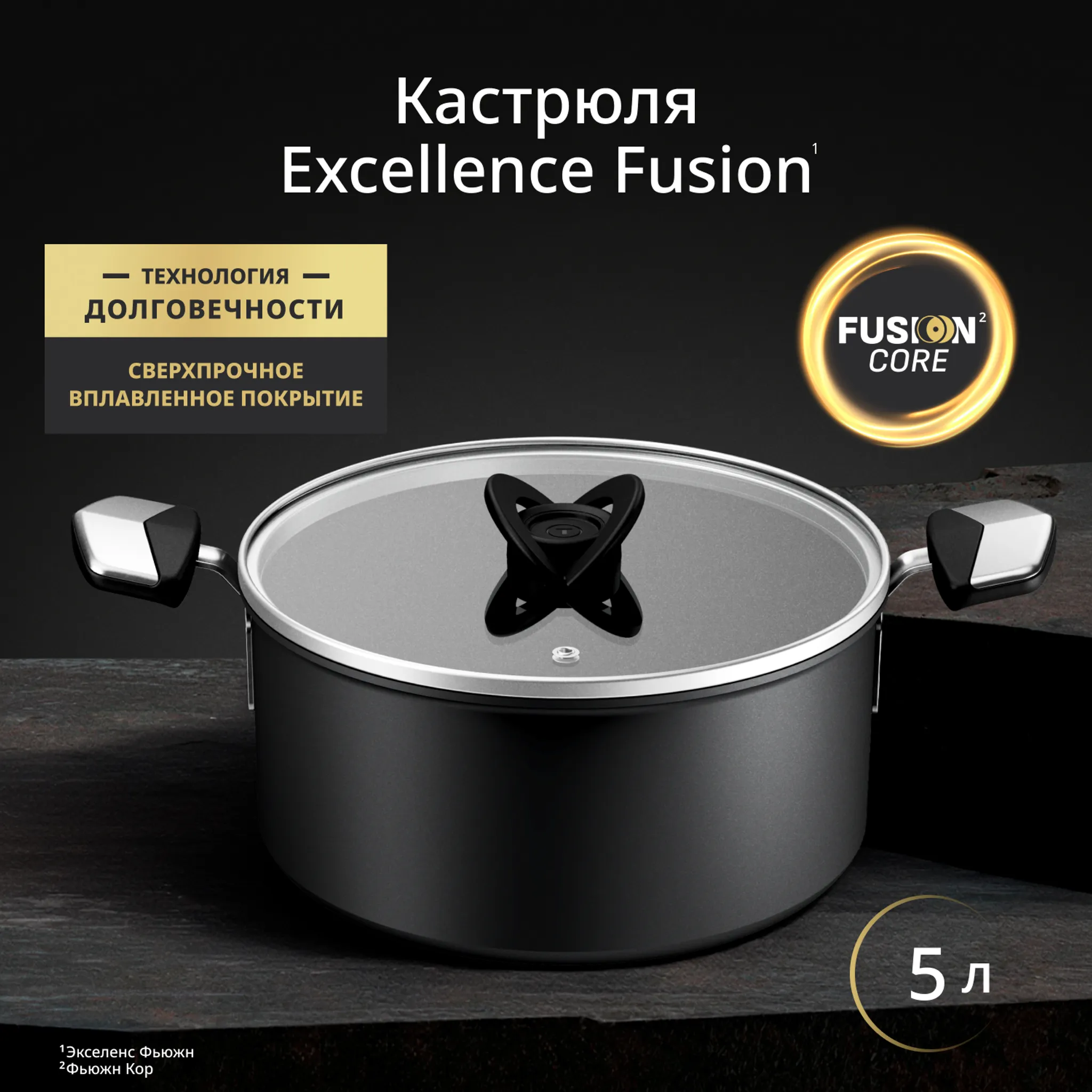 Кастрюля с крышкой Tefal Excellence Fusion G3414602 24 см