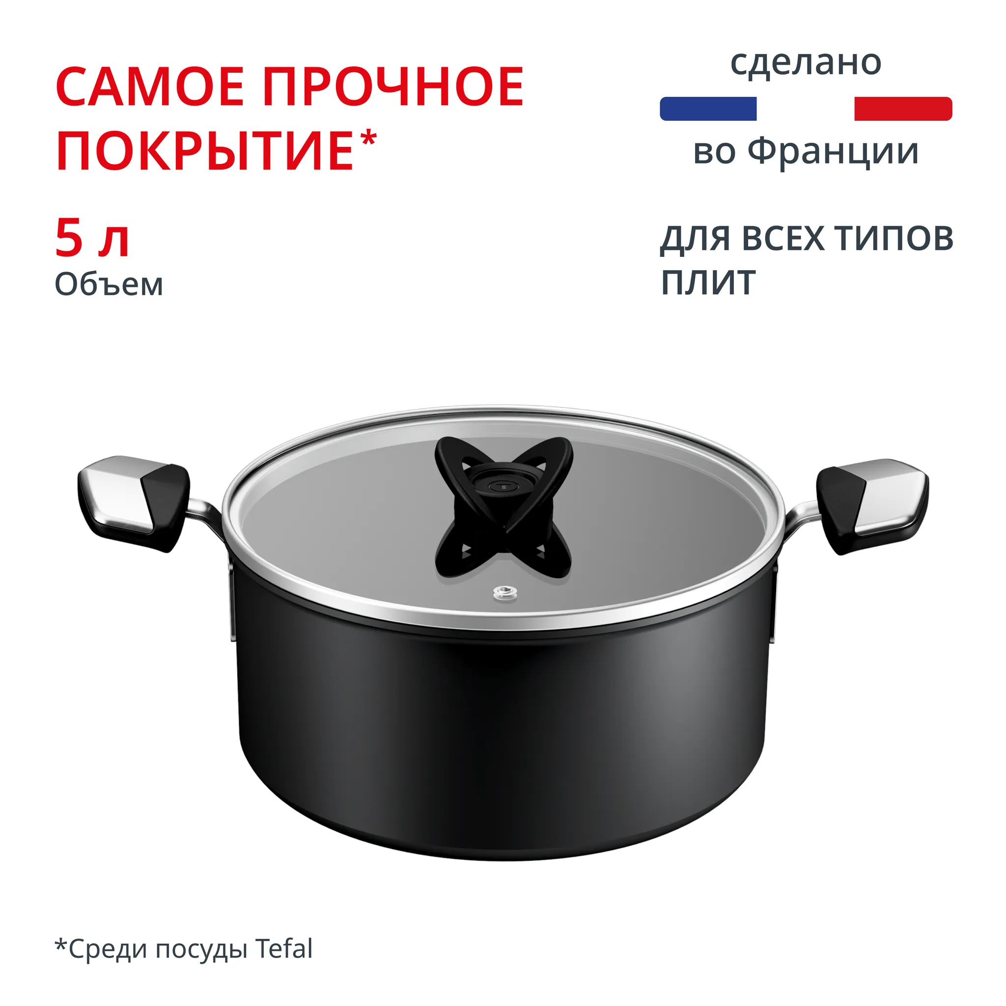 Кастрюля с крышкой Tefal Excellence Fusion G3414602 24 см