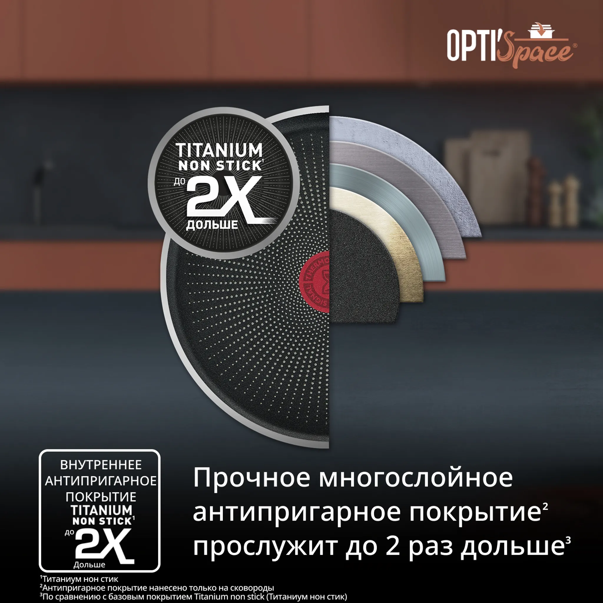 Набор посуды Tefal Opti'Space 6 предметов G720S604+ Мультикастрюля Tefal G7211874