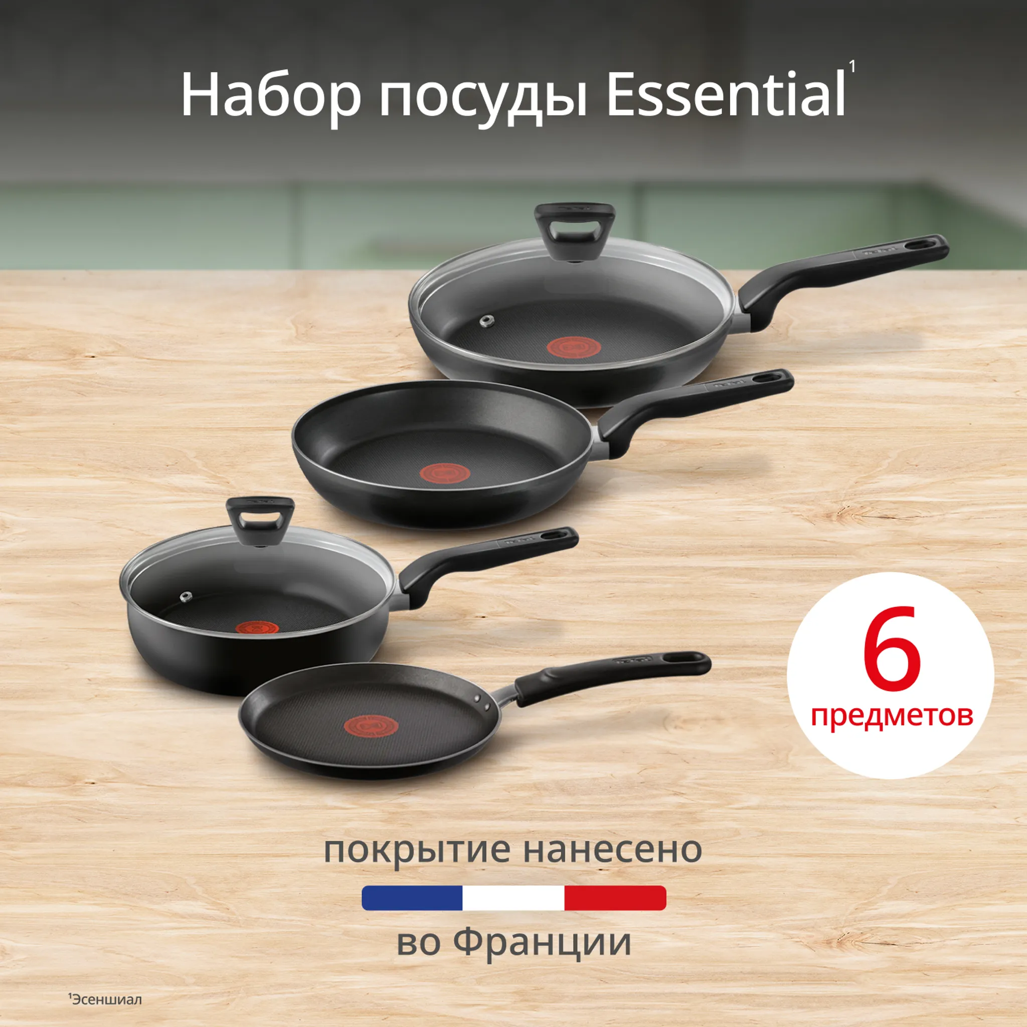Набор посуды Tefal Essential 4 предмета 22/24/24/28 см 4251860