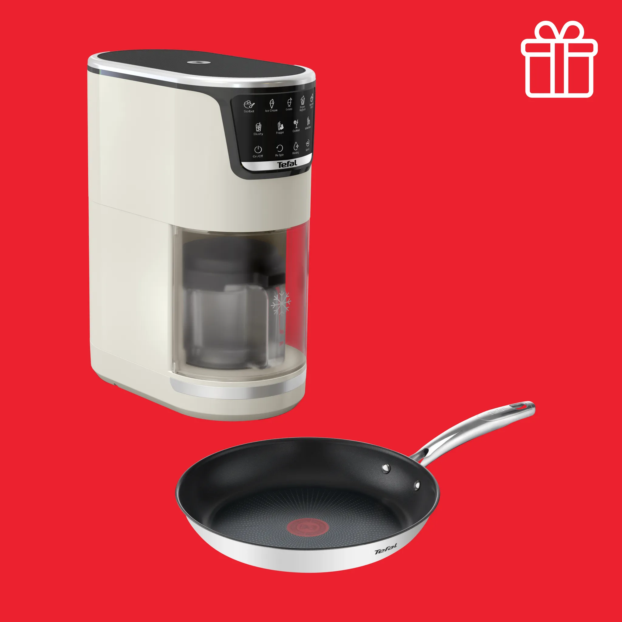 Мороженица Tefal Dolci IG602AE0 + Индукционная сковорода Tefal Duetto + G7320655
