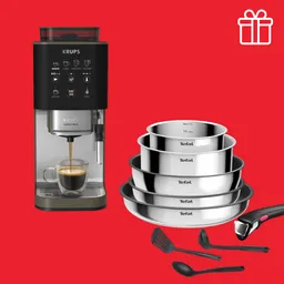 Автоматическая кофемашина Krups + в подарок набор посуды Tefal L881S904