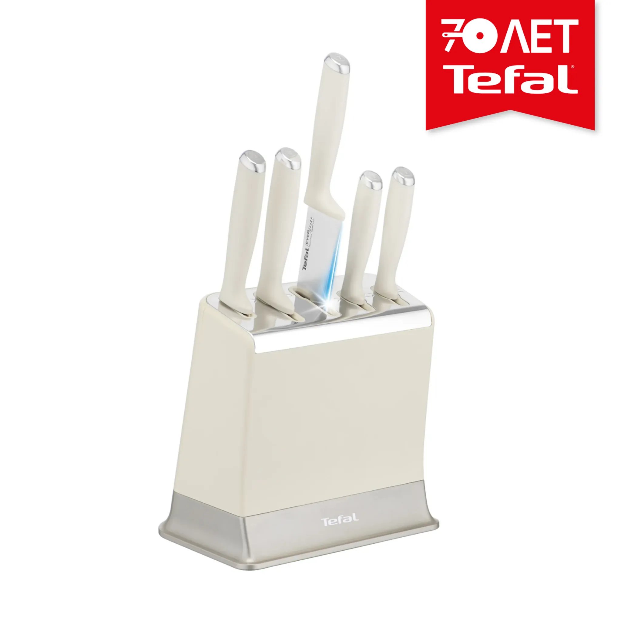 Набор ножей и блок Tefal EverSharp PRO 5 предметов K2979644