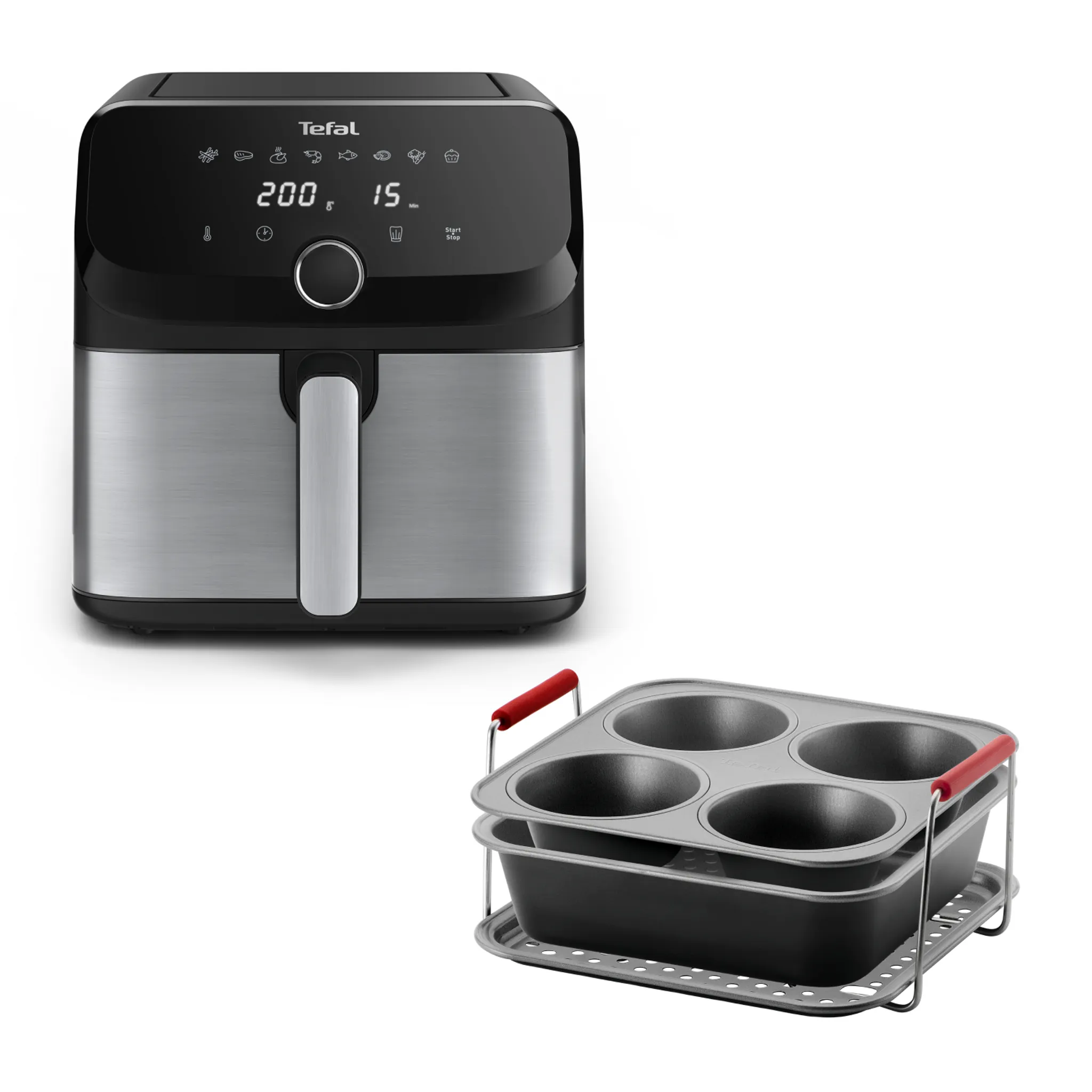 Аэрогриль Tefal Easy Fry Mega 7.5 л EY855D10 + Набор аксессуаров J701S344