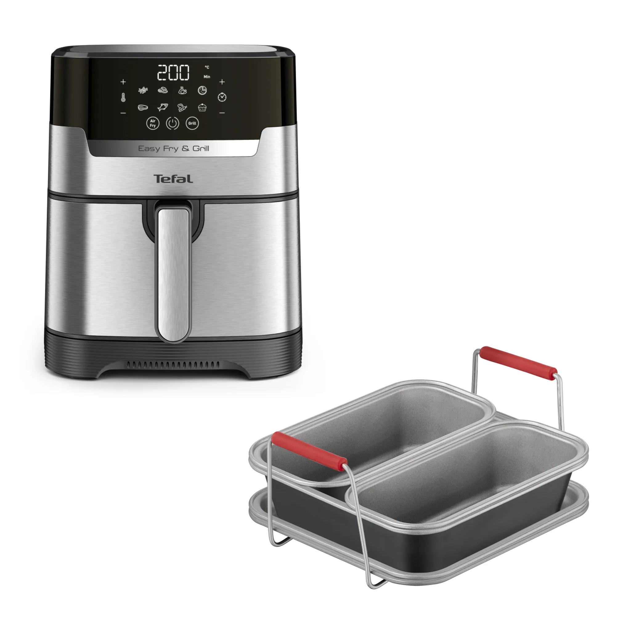 Аэрогриль Tefal Easy Fry & Grill Digital EY505D15 + Набор аксессуаров J701S544