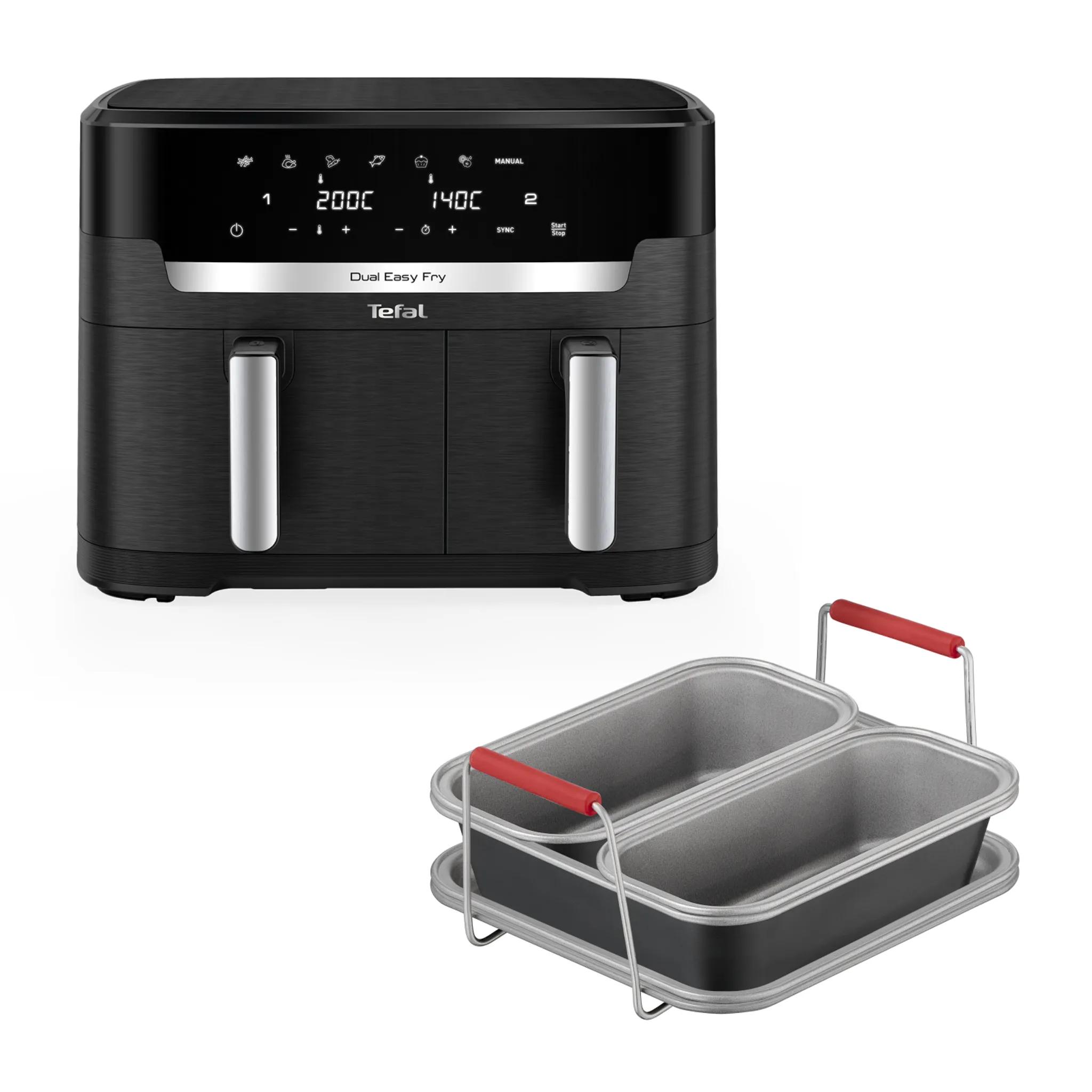 Аэрогриль Tefal Dual Easy Fry EY9428E0 + Набор аксессуаров Dail'Easy J701S544