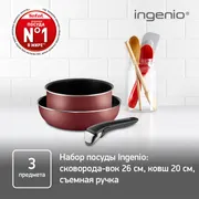 Набор посуды Tefal Ingenio RED 5 3 предмета 20/26см 04175830