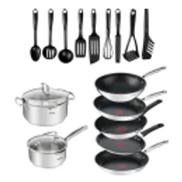 Отзывы о Набор посуды Tefal Сковорода 24/26+Кастрюля 20 см+Ковш 16 см+ кух.предметы Duettо+