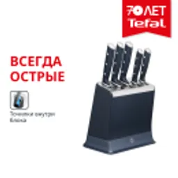 Отзывы о Набор ножей и блок Tefal EverSharp PRO  со встроенной точилкой 5 предметов K297S644