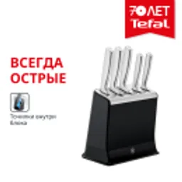 Отзывы о Набор ножей и блок Tefal EverSharp PRO со встроенной точилкой 5 предметов K2976S04